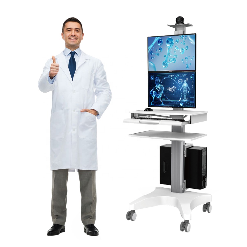 Medical Lab Officer - Carrinho Médico Móvel Ajustável de Plástico